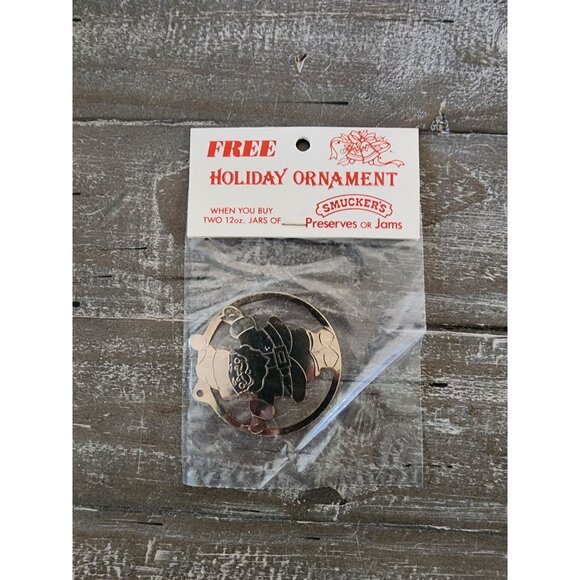 Vintage 1984 Smuckers Holiday Ornaments - Set of 3 Collectible Train & Santa - Picture 3 of 7